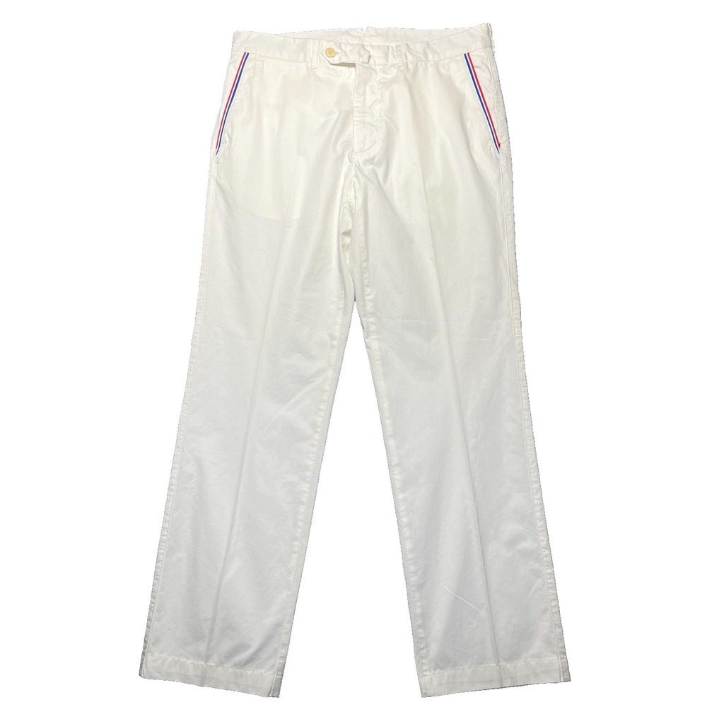 Aston Martin Racing Hackett London Chino Trousers Mens 36L (Fits 34x31) White